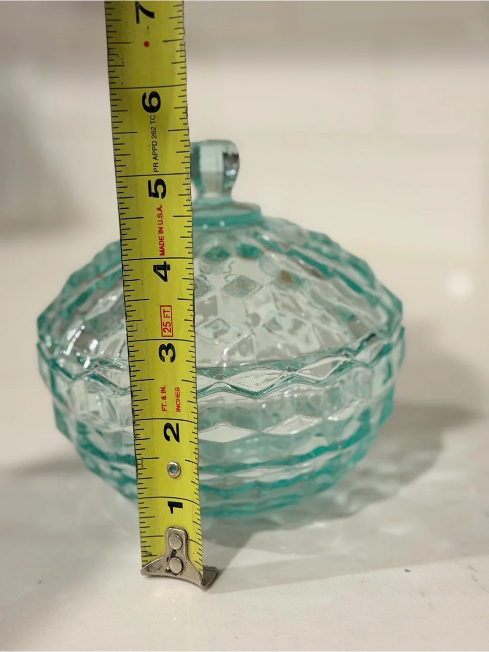 Vintage Indiana Glass Blue Glass Candy Dish with Lid